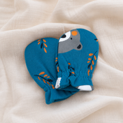 Teal Teddy Bear Print – Preemie / NICU Mittens – Updated Accessories View 4