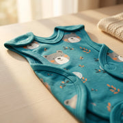 Teal Teddy Bear Print – Preemie / NICU Romper – View 3