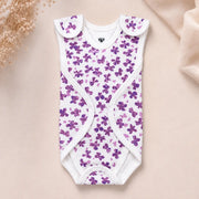 White Cute Flower Print – Preemie / NICU Romper – View 2