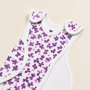 White Cute Flower Print – Preemie / NICU Romper – View 3