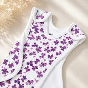 White Cute Flower Print – Preemie / NICU Romper – View 4