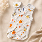 White Sun Print – Preemie / NICU Romper – View 4