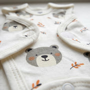 White Teddy Bear Print – Preemie / NICU Romper – View 3