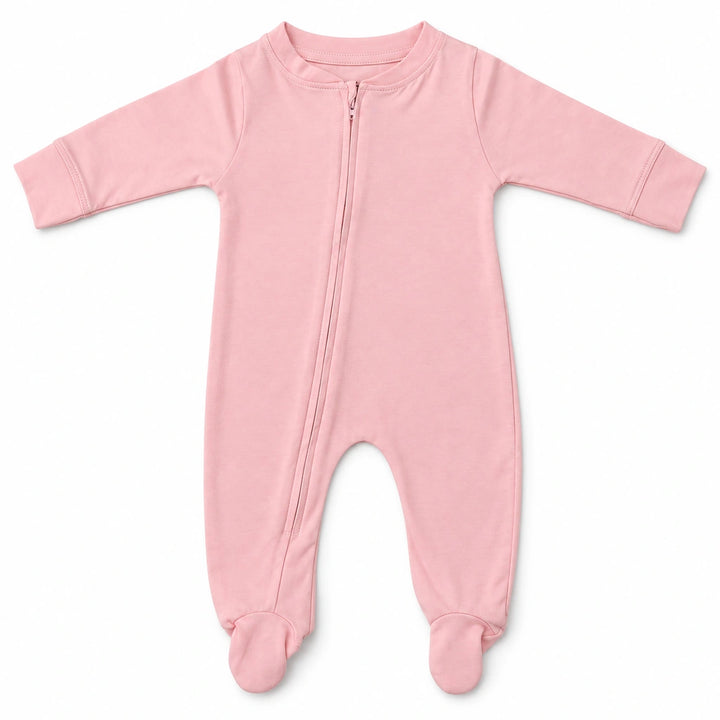 Crystal Rose | ZB Baby Romper Zipper – front white