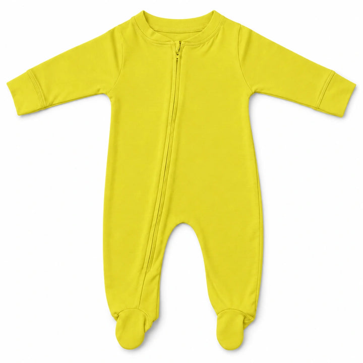 Lemon | ZB Baby Romper Zipper – front white