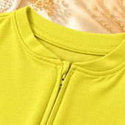 Lemon | ZB Baby Romper Zipper – zipper neck detail angle luxury gold