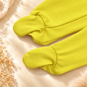 Lemon | ZB Baby Romper Zipper – enclosed feet detail angle luxury gold