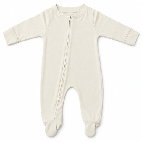 Baby Romper Zipper — Off White