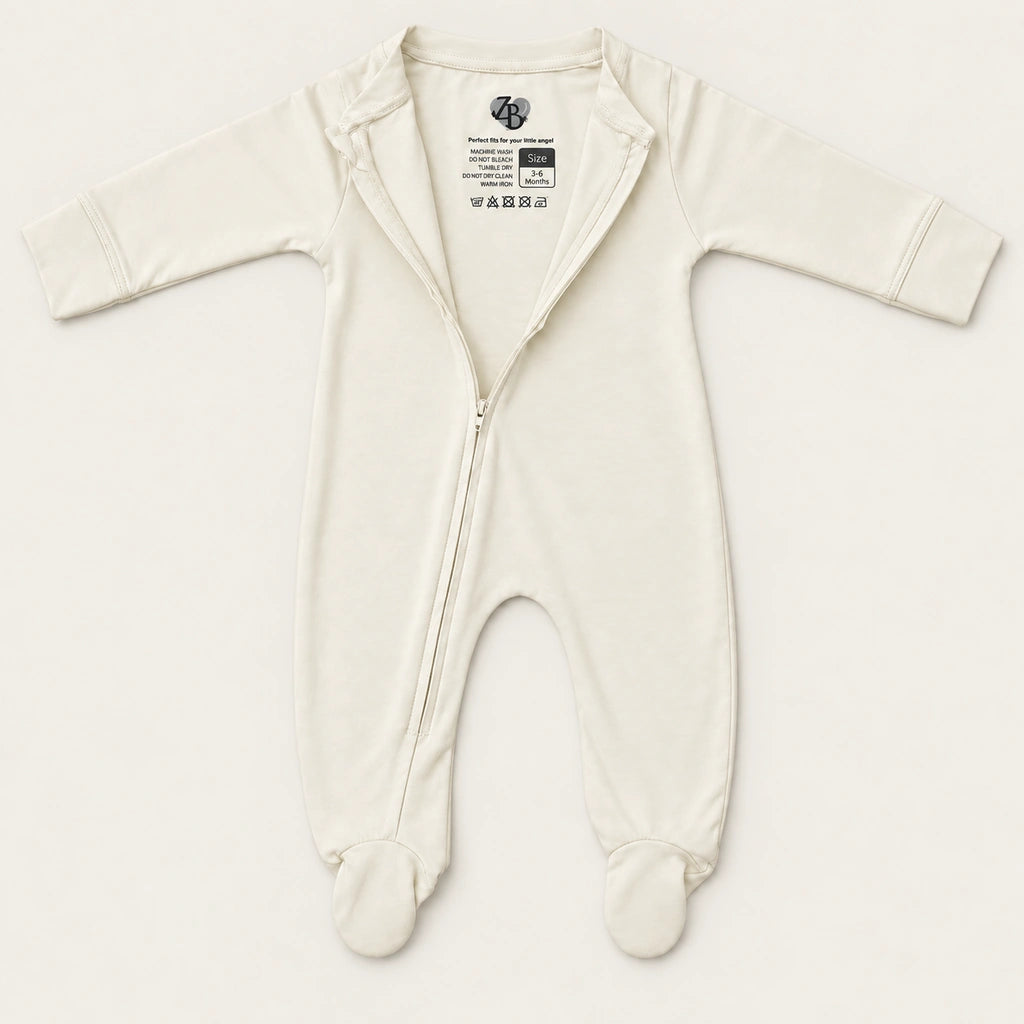 Off White | ZB Baby Romper Zipper – open zip warm