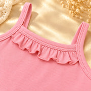 Crystal Rose | ZB Sleeveless Lace Bodysuit – ruffle strap detail angle luxury gold