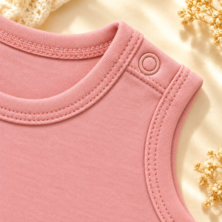 Crystal Rose | ZB Bodysuit Sleeveless – shoulder snap detail angle luxury gold