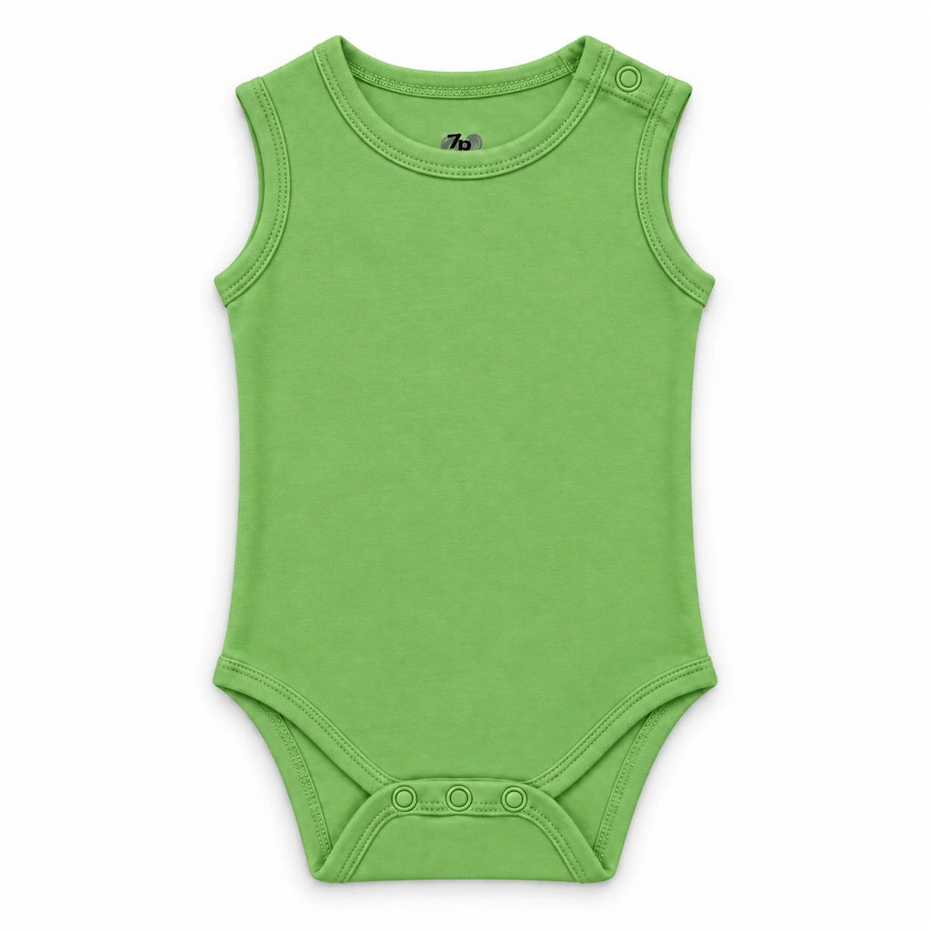 Parrot Green | ZB Bodysuit Sleeveless – front white