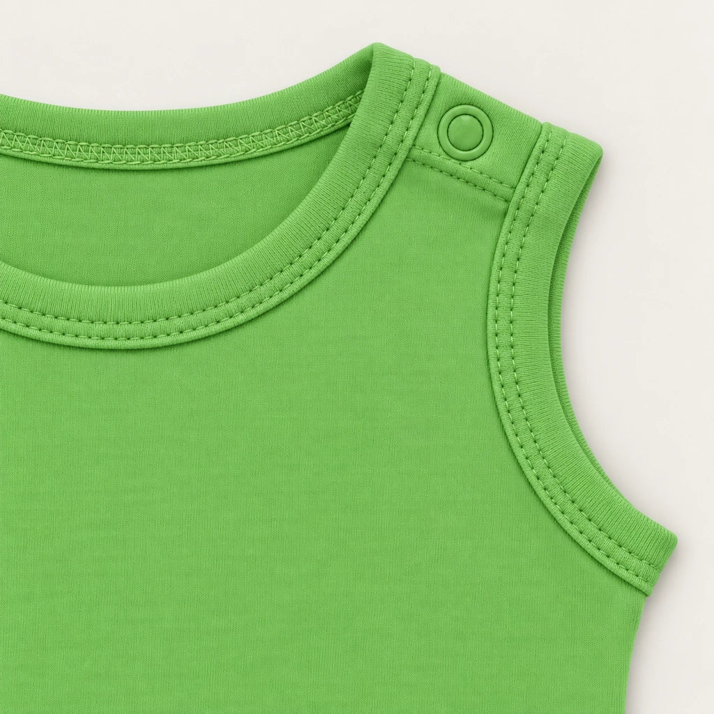 Parrot Green | ZB Bodysuit Sleeveless – shoulder snap detail warm