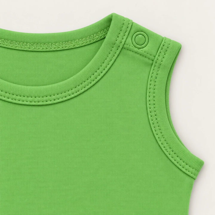 Parrot Green | ZB Bodysuit Sleeveless – shoulder snap detail warm