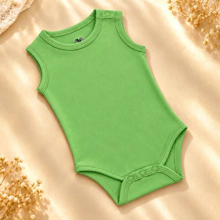 Parrot Green | ZB Bodysuit Sleeveless – angled full luxury gold