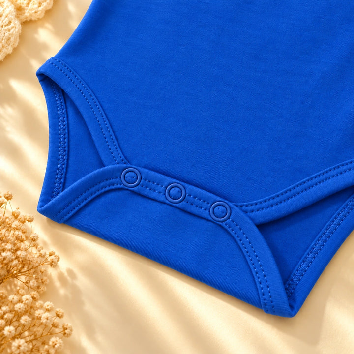Royal Blue | ZB Bodysuit Sleeveless – three snaps detail angle luxury gold