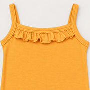Citrus | ZB Sleeveless Lace Bodysuit – ruffle strap detail warm