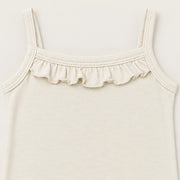 Off White | ZB Sleeveless Lace Bodysuit – ruffle strap detail warm