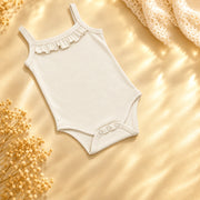 Off White | ZB Sleeveless Lace Bodysuit – angled full luxury gold