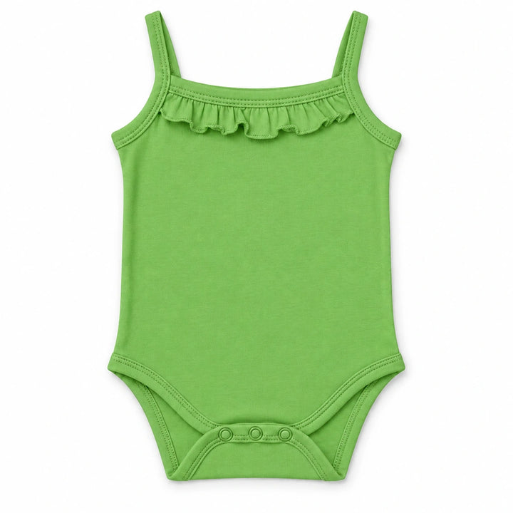 Parrot Green | ZB Sleeveless Lace Bodysuit – front white