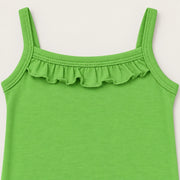 Parrot Green | ZB Sleeveless Lace Bodysuit – ruffle strap detail warm