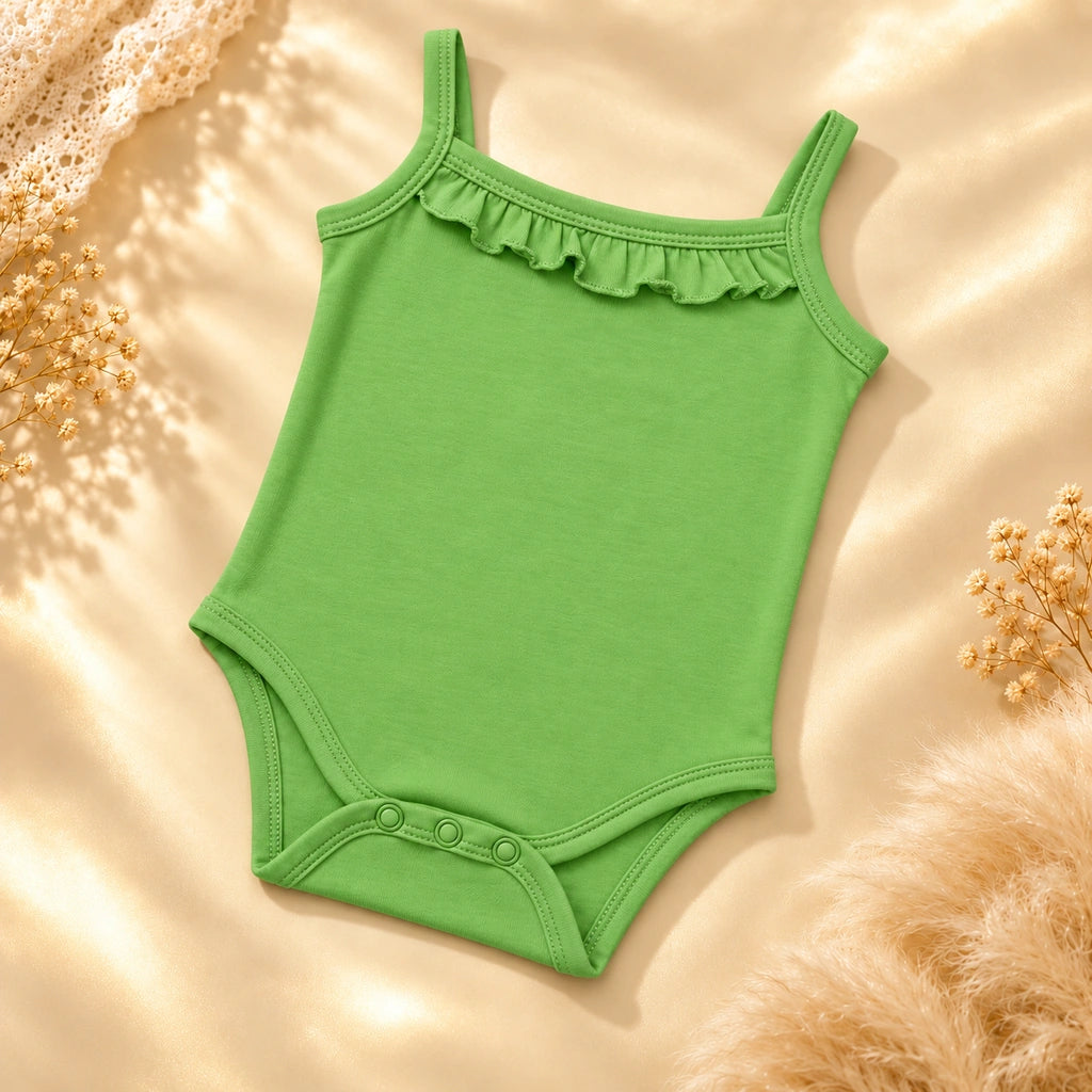 Parrot Green | ZB Sleeveless Lace Bodysuit – full diagonal luxury gold
