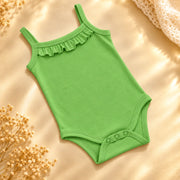 Parrot Green | ZB Sleeveless Lace Bodysuit – angled full luxury gold