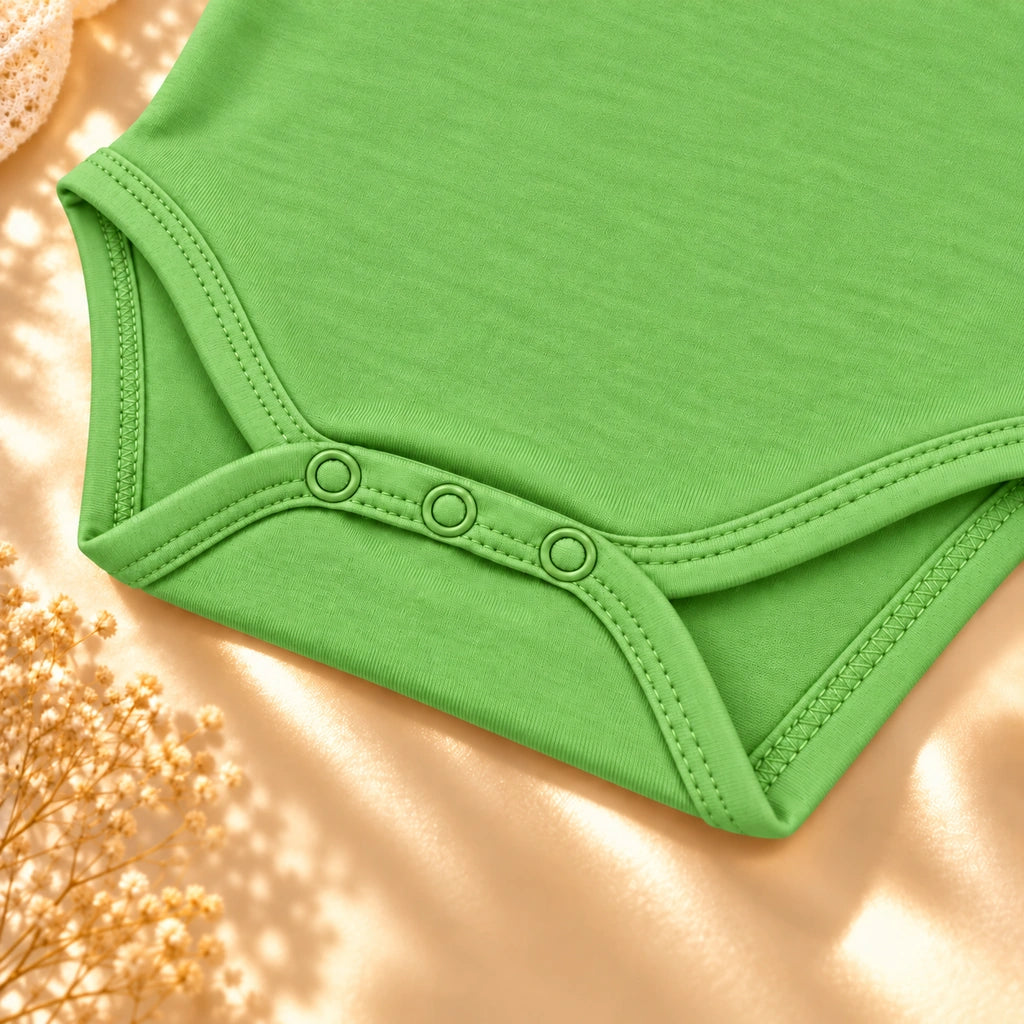 Parrot Green | ZB Sleeveless Lace Bodysuit – three snaps detail angle luxury gold
