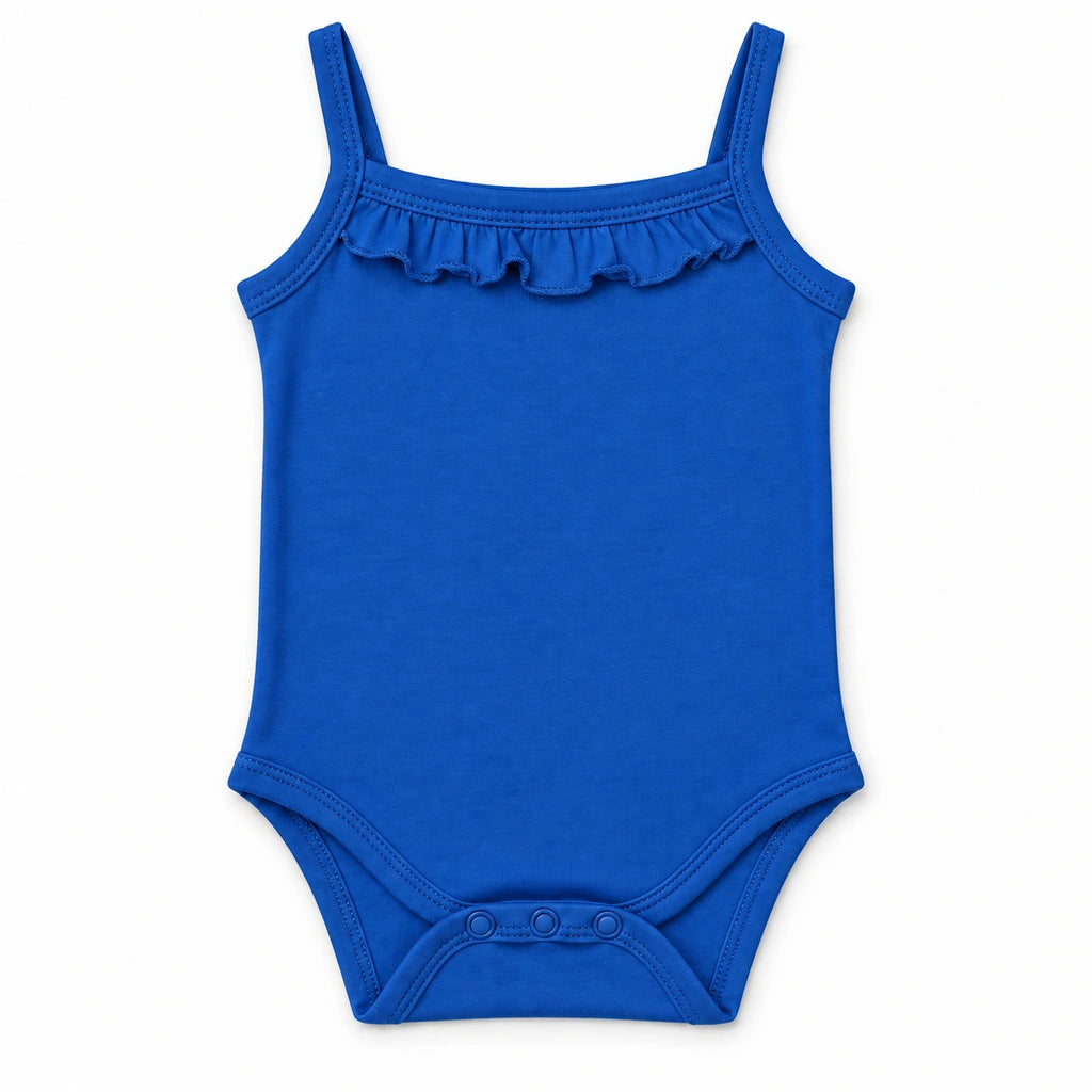 Royal Blue | ZB Sleeveless Lace Bodysuit – front white