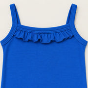 Royal Blue | ZB Sleeveless Lace Bodysuit – ruffle strap detail warm