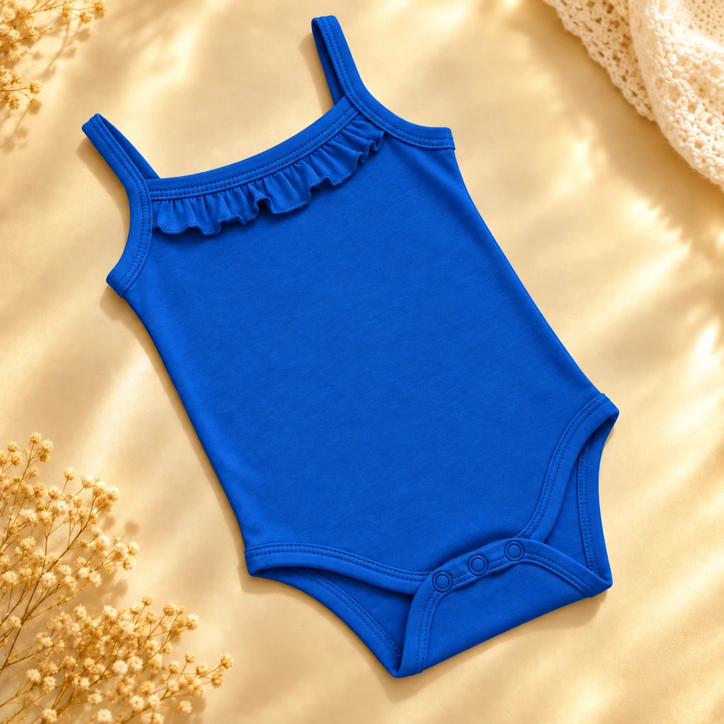 Royal Blue | ZB Sleeveless Lace Bodysuit – angled full luxury gold