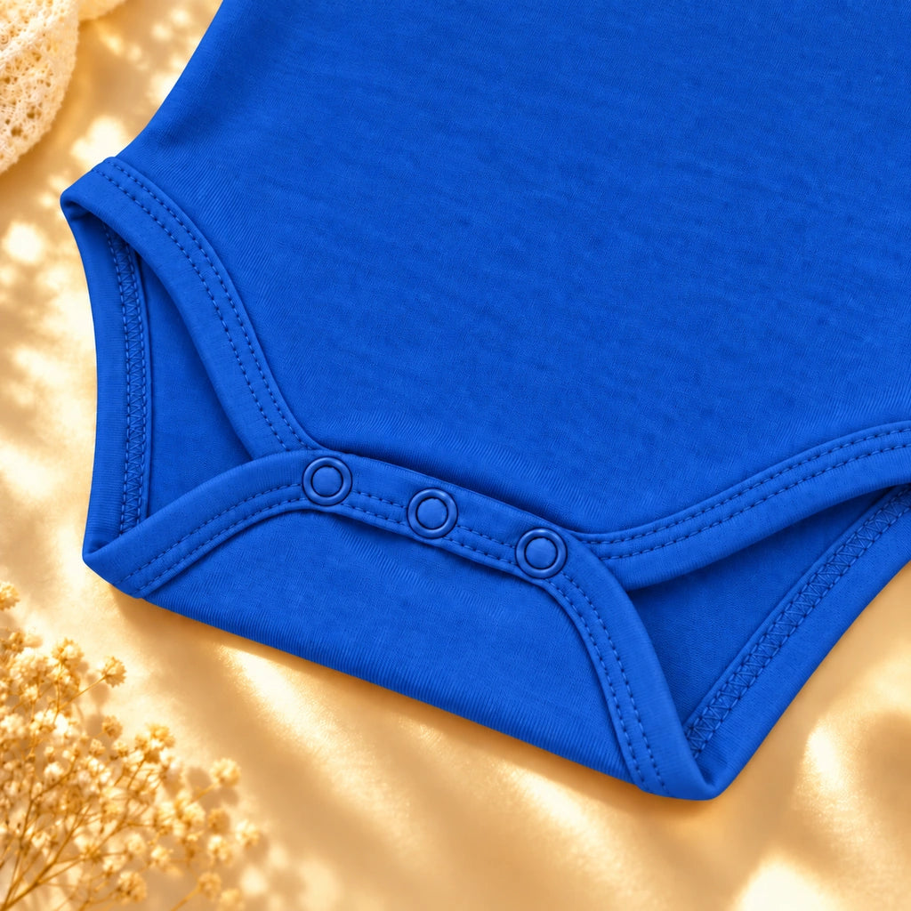 Royal Blue | ZB Sleeveless Lace Bodysuit – three snaps detail angle luxury gold