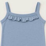 Summer Song | ZB Sleeveless Lace Bodysuit – ruffle strap detail warm