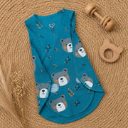 Teal Teddy Bear Print – Preemie / NICU Sleeveless Shirt – View 3