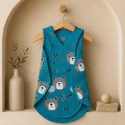 Teal Teddy Bear Print – Preemie / NICU Sleeveless Shirt – View 4