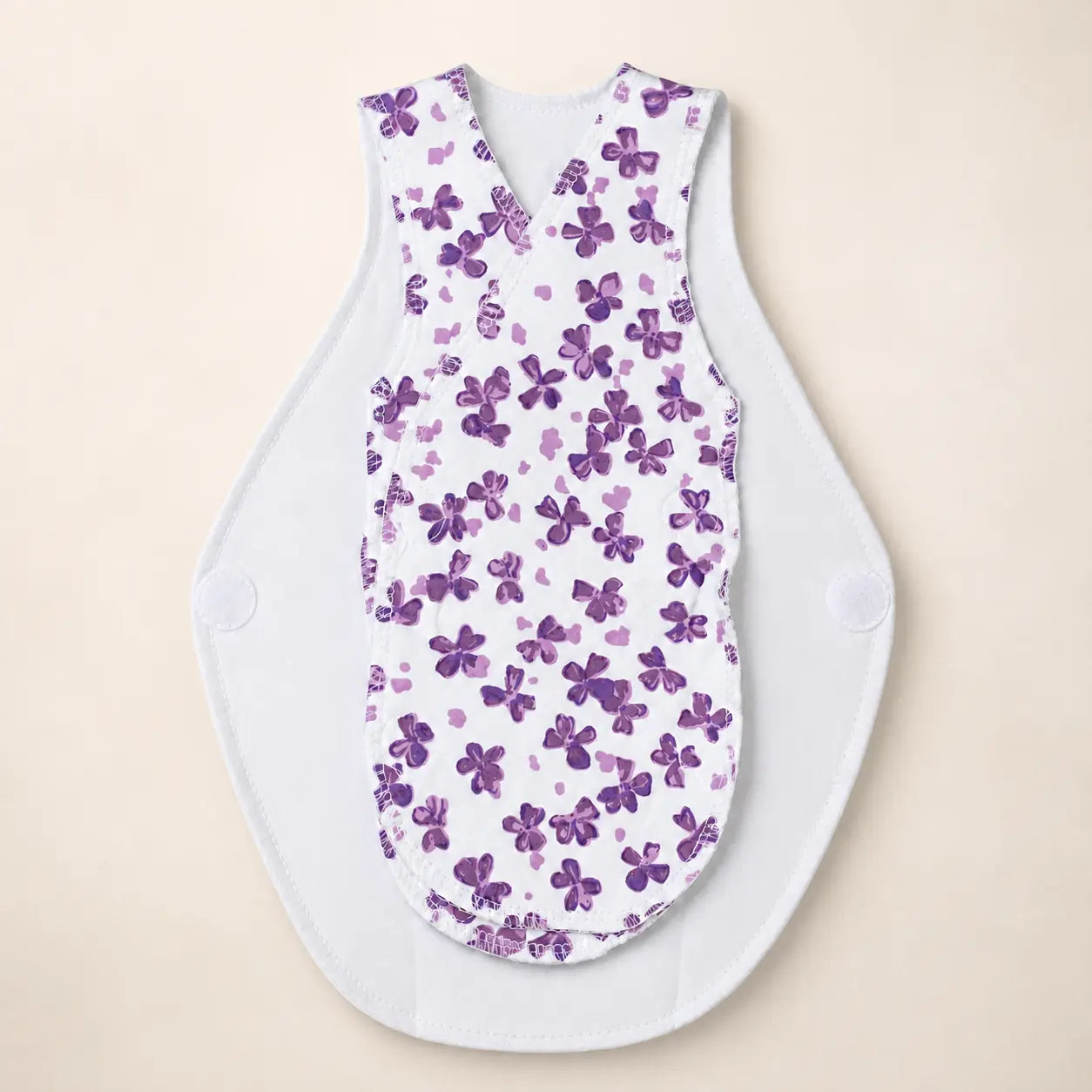 White Cute Flower Print – Preemie / NICU Sleeveless Shirt – View 6