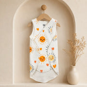 White Sun Print – Preemie / NICU Sleeveless Shirt – View 2
