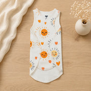 White Sun Print – Preemie / NICU Sleeveless Shirt – View 4