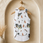 White Teddy Bear Print – Preemie / NICU Sleeveless Shirt – View 3