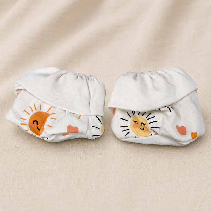 White Sun Print – Preemie / NICU Socks – Updated Accessories View 2