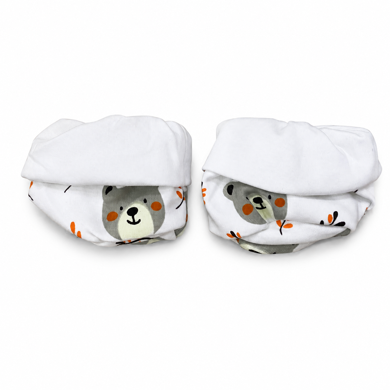 White Teddy Bear Print – Preemie / NICU Socks – Updated Accessories View 1