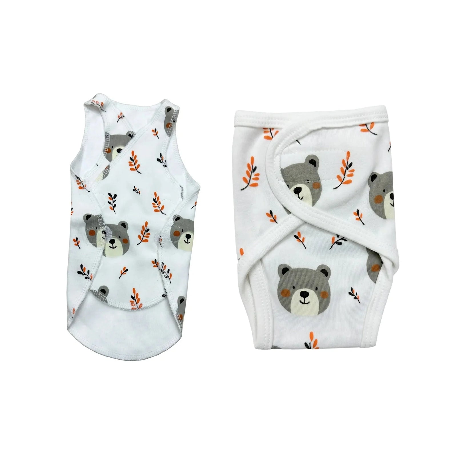 White Teddy Bear Print – Preemie/NICU Summer Starter Set – View 2