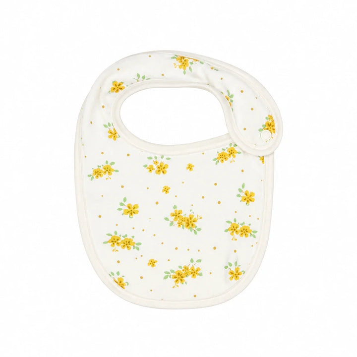 Tiny Blossom | Baby bib front view on white background