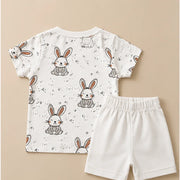 Tiny Bunny | ZB bunny-print top and shorts baby set, alternate view 2