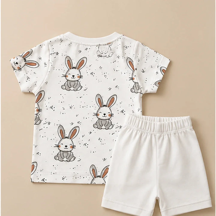 Tiny Bunny | ZB bunny-print top and shorts baby set, alternate view 3