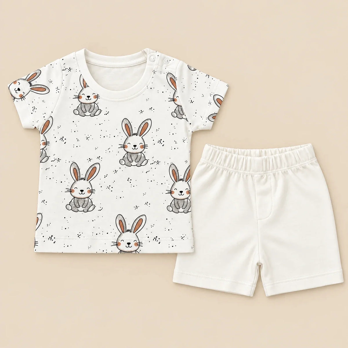 Tiny Bunny | ZB bunny-print top and shorts baby set, alternate view 4