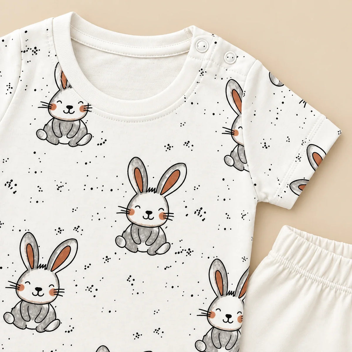 Tiny Bunny | ZB bunny-print top and shorts baby set, alternate view 5